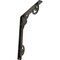 Ekena Millwork Fleur De Lis Wrought Iron Bracket, (Single center brace), Antiqued Warm Silver 1 1/2"W x 12"D x 15"H BKTM01X12X15SFLAWS - alternate 1